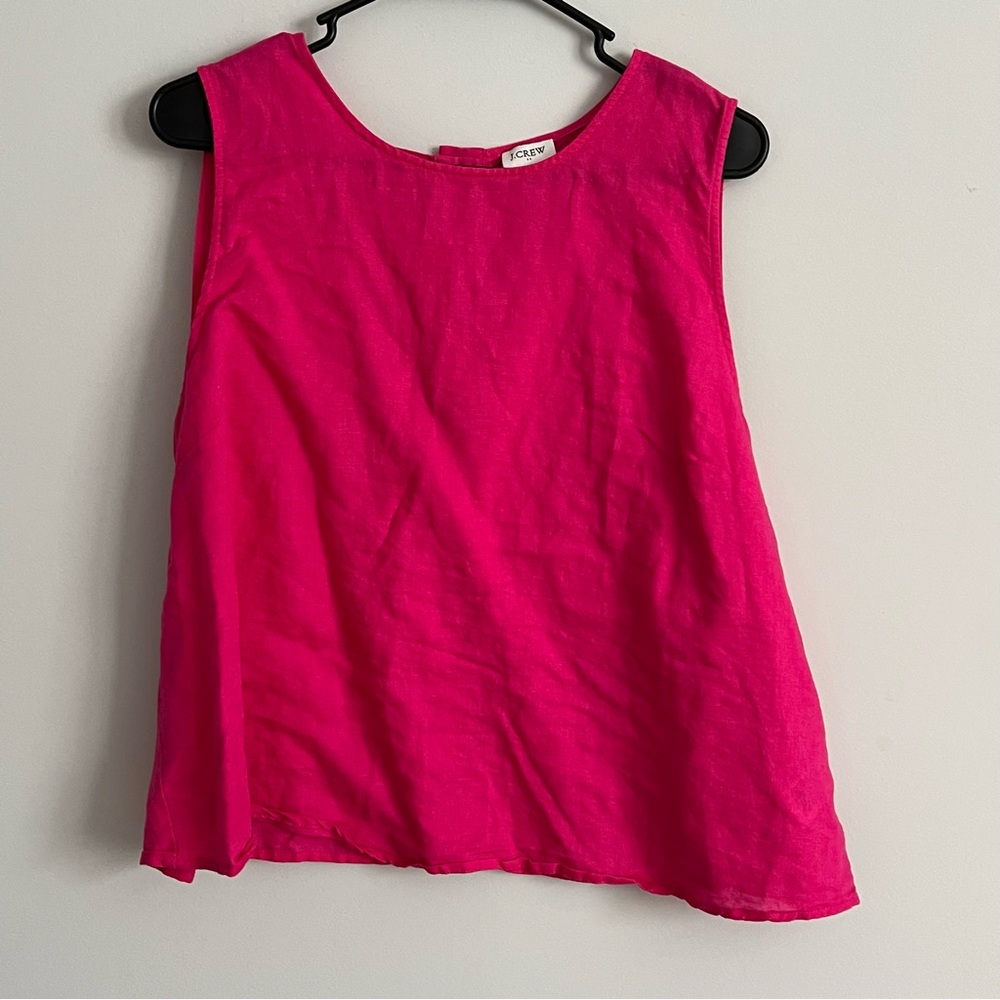 J. Crew Pink Linen Tank Top
